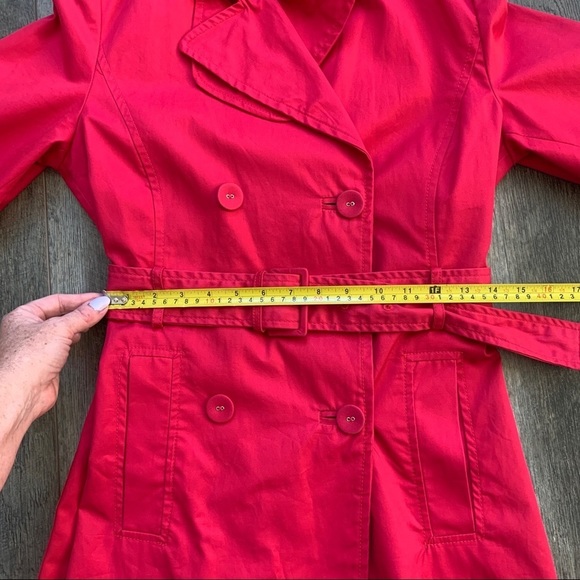 Zara Woman Cranberry Double Breasted Trench Coat - Picture 12 of 14